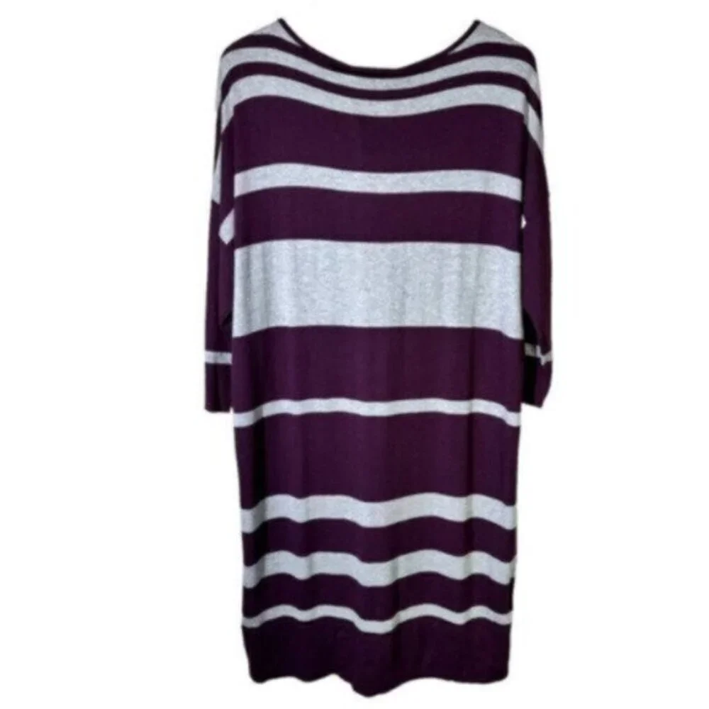 NWT Tommy Bahama | Plum Purple & Gray Stripe Sweater Dress Size Large